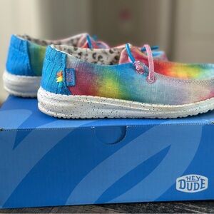 Kids Hey Dude Rainbow Shoes